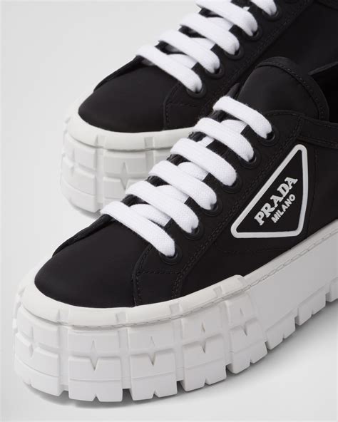 prada nylon trainer sneaker|Prada double wheel sneakers.